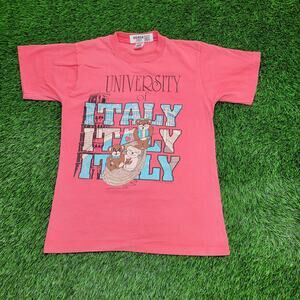 Vintage 1991 University-of Italy Shirt Womens Medium 18x26 Pink